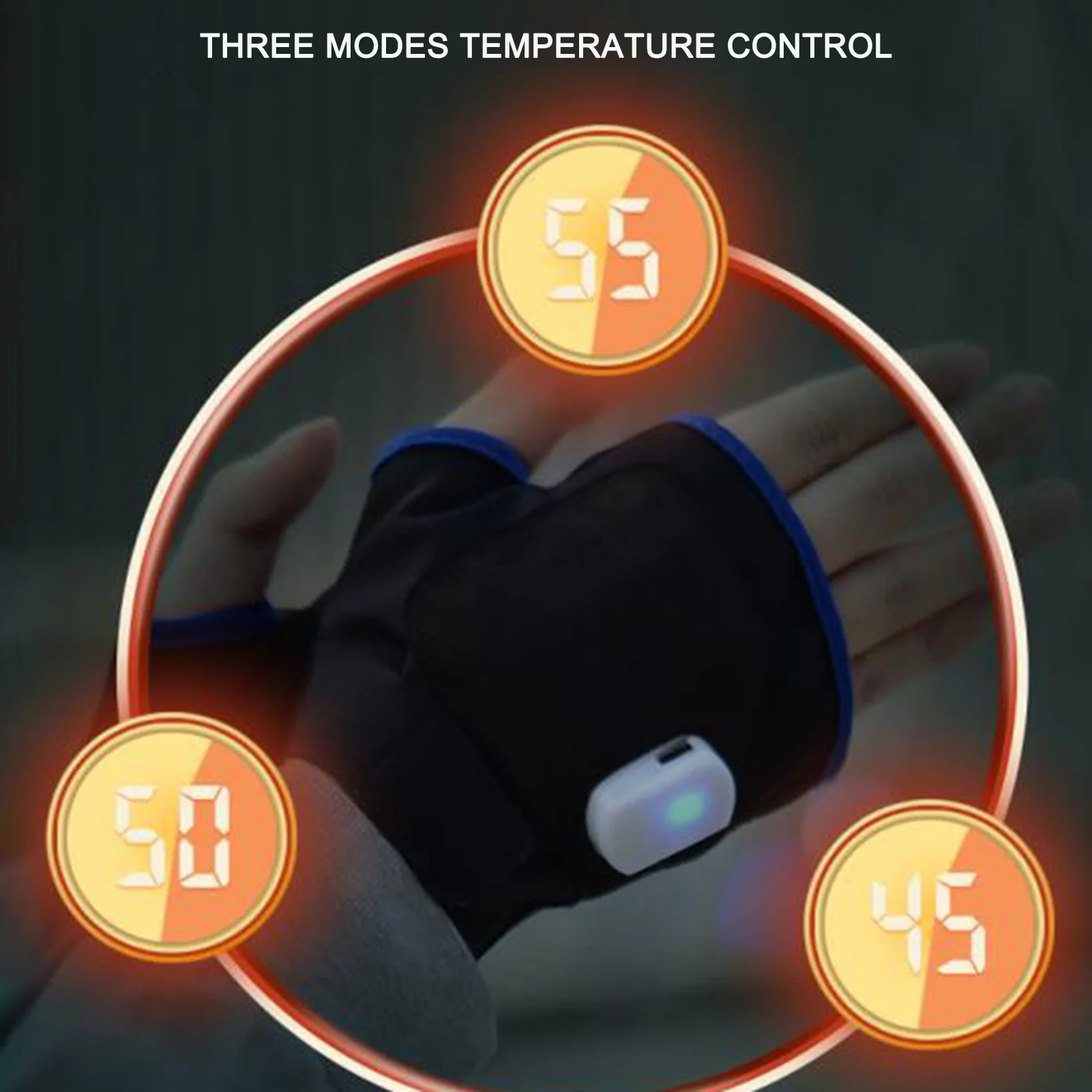 

Winter Hand Warmer Fingerless Gloves Style 3 Modes USB Rechargeable Heating Gloves for Cycling Working Sports Outdoor Activities