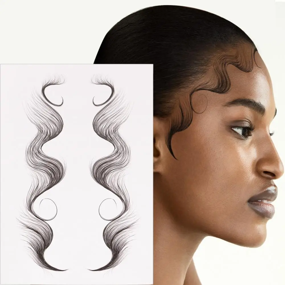 

Hair Pattern Sticker Long-lasting Easy to Apply Resin Hairline Temporary Tattoo Sticker for Women
