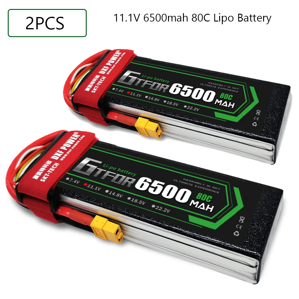 

GTFDR 3S 11.1V 6500mah 80C-160C Lipo Battery 3S XT60 T Deans XT90 EC5 For FPV Drone Airplane Car Racing Truck Boat RC Parts