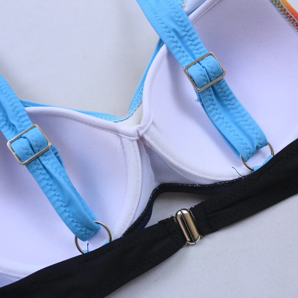 

Women Summer Surf Beach Splice Color Print Swimwear Beachwear Siamese Swimsuit