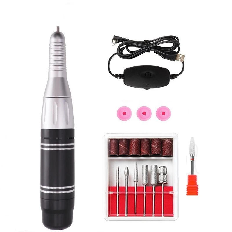 Электрический набор для сверления ногтей ручка Файл польский растереть машина