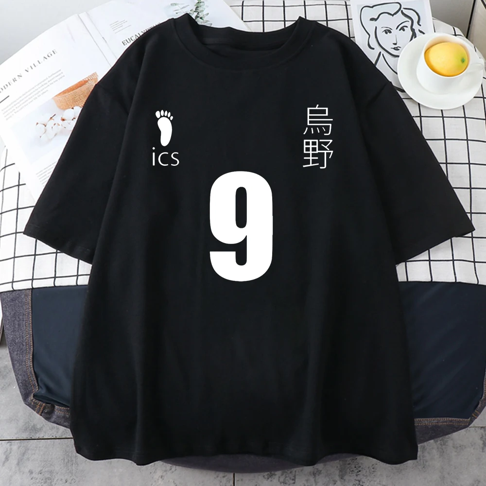 Футболка Kageyama Tobio с принтом Аниме Haikyuu Мужская футболка круглым вырезом топы