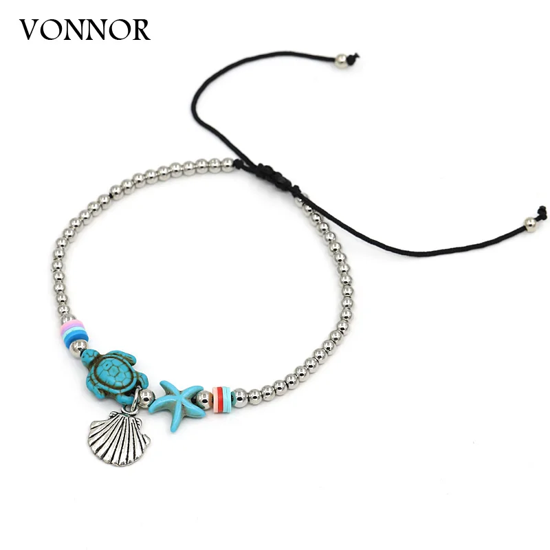 

Anklets for Women Summer Beach Barefoot Sandals Bracelet on the leg Ankle strap Alloy Shell Boho Foot Jewelry