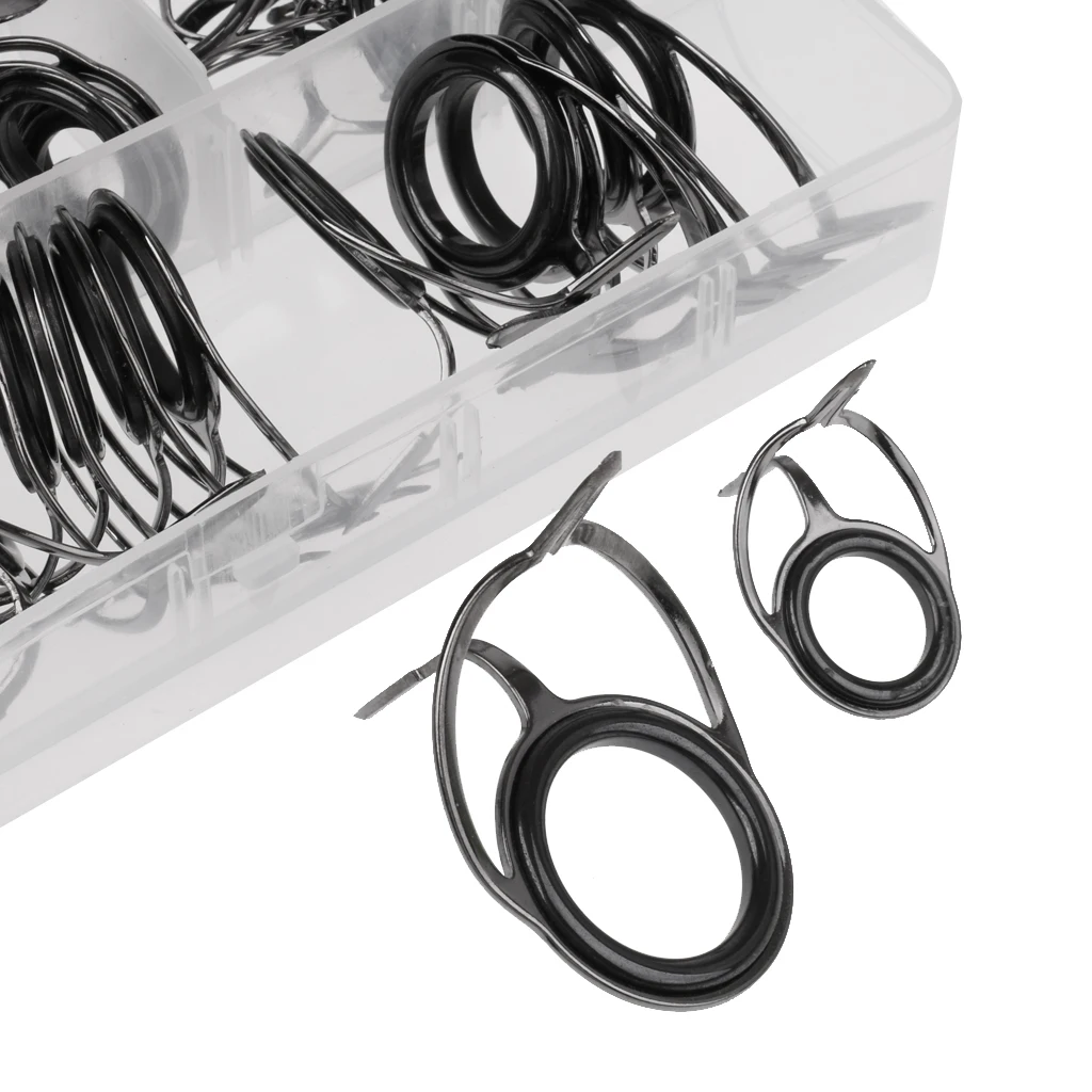 

75 шт., набор для ремонта рыболовных удилищ разных размеров, направляющие кольца, рыболовные снасти