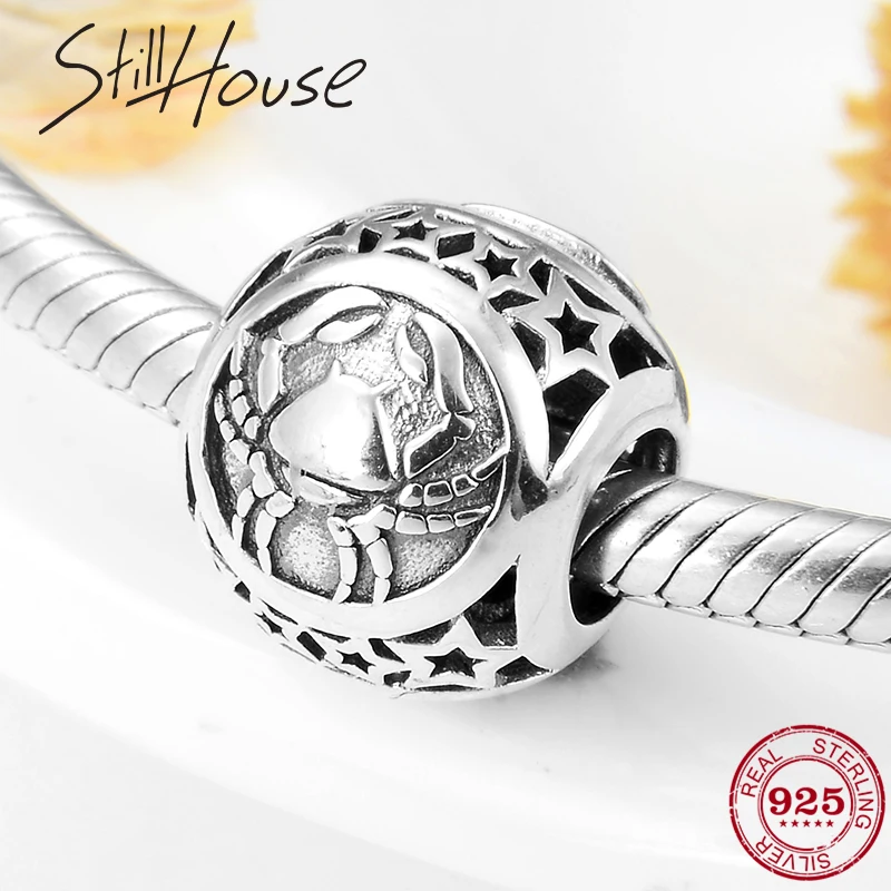 Новые 925 пробы Серебряные 12 созвездий раковые бусины Подвески для изготовления