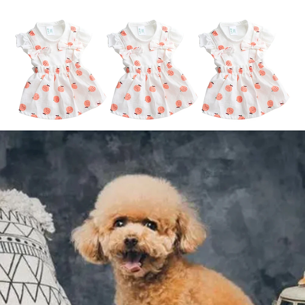 

Модные юбки для собак, милая одежда для домашних животных, платье с принтом фруктов и клубники, одежда для маленьких и средних кошек и собак, ...