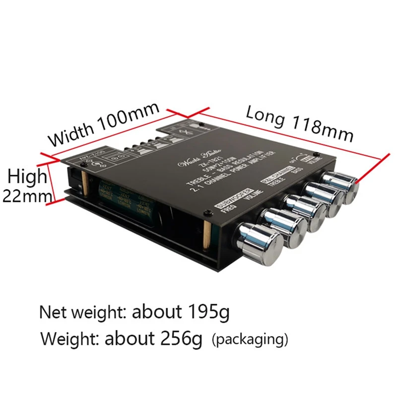 

ZK-TB21 TPA3116D2 Bluetooth 5.0 Subwoofer Amplifier Board 50WX2+100W 2.1 Channel Power o Stereo Amplifier Board