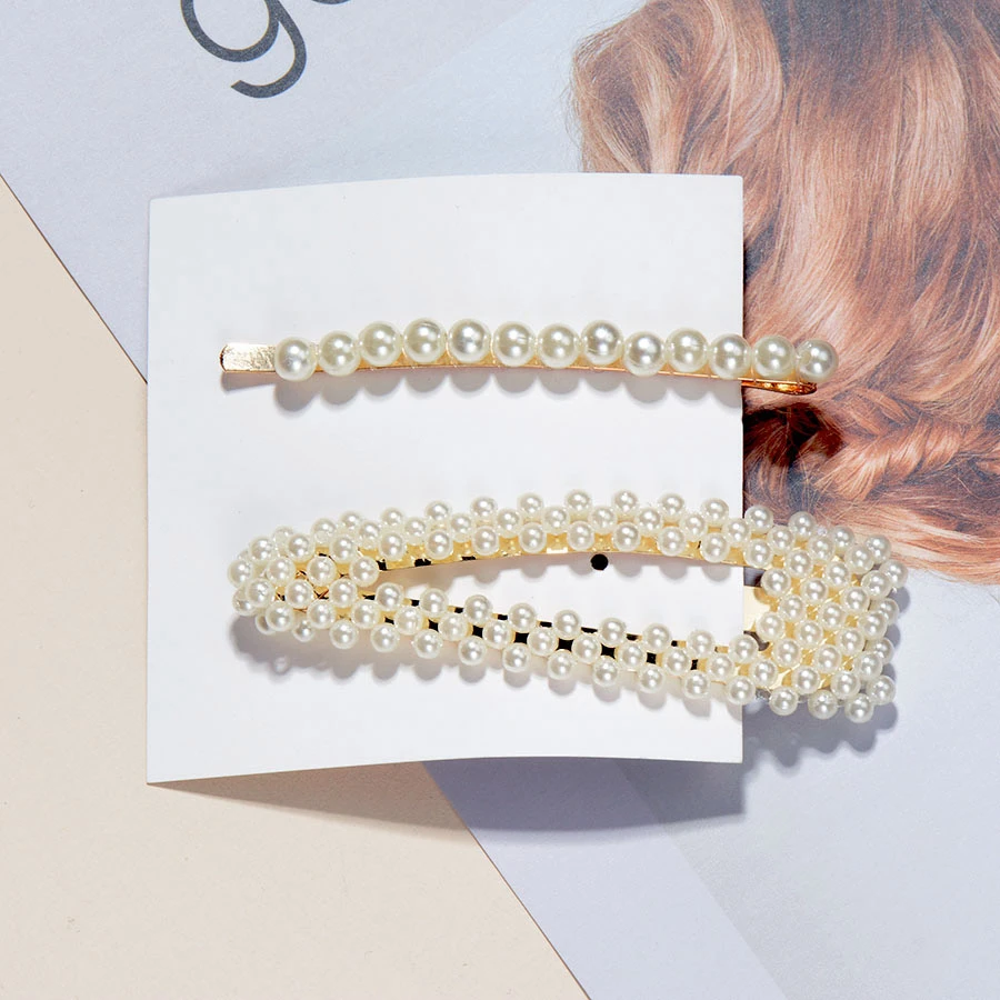 M12-2pcs Gold Модные заколки для волос женские жемчужные заколки для волос свадебные ювелирные аксессуары Mujer Корейский стиль Золотой головной убор Набор для девочек - Цвет: M12-2pcs Gold