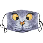 Маска с принтом милого кота для женщин и мужчин, Пыленепроницаемая Ветрозащитная маска против смога и срыгивания, многоразовая защитная маска для рта