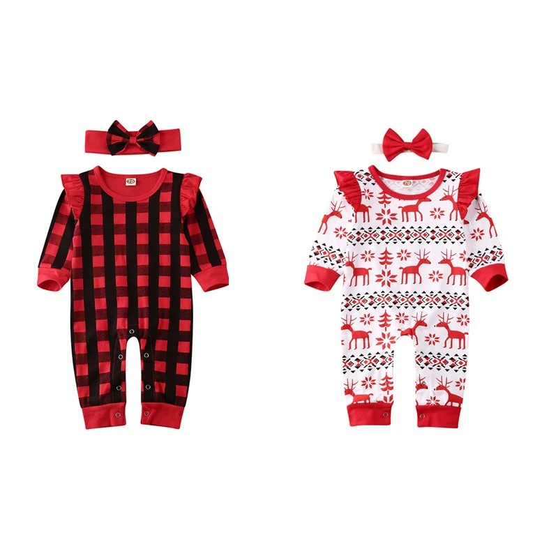Рождественский комбинезон для маленьких девочек модные брюки модель 0 18 месяцев
