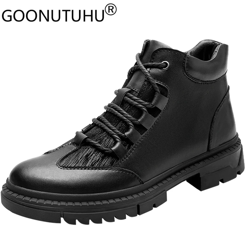 2021 Spring Men's Boots Military Genuine Leather Casual Shoes Male  High Quality Luxury Ankle Boot Man Winter Army Boots For Men