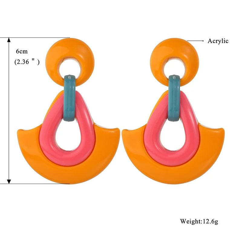 Разноцветные полимерные серьги для женщин сектор цепи акриловые гвоздики лидер