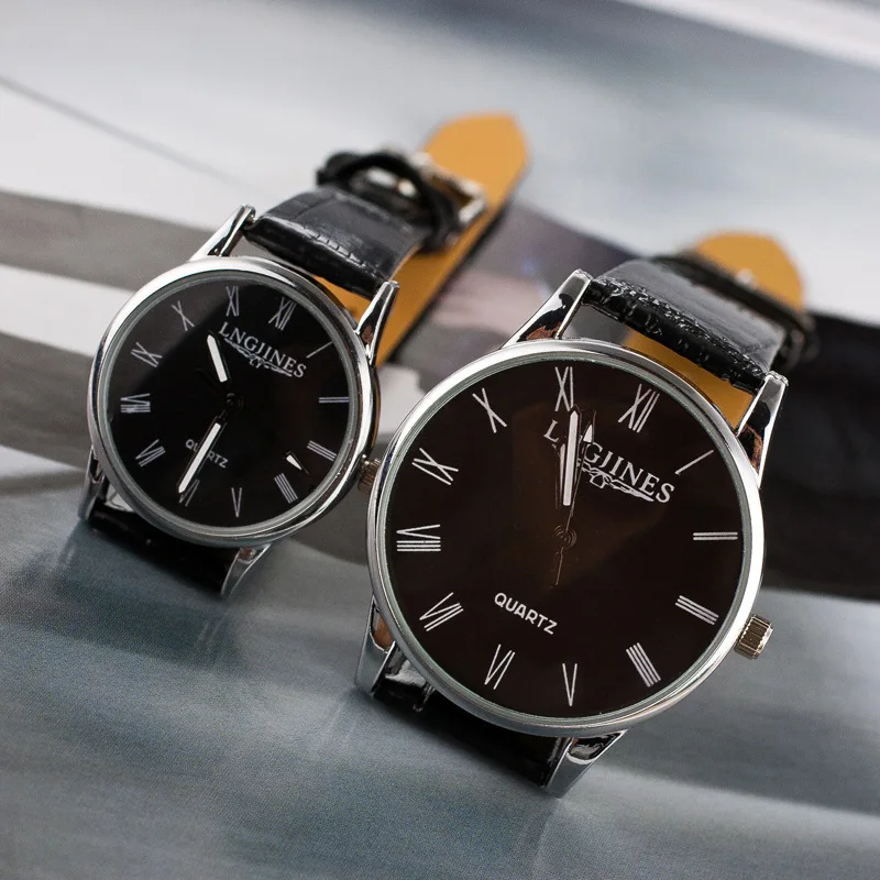 Фото Водонепроницаемые парные часы FGHGF с кожаным ремешком минималистичные мужские