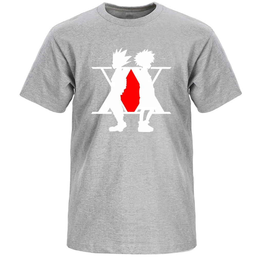 

HUNTERHUNTER Japanese Anime gonfreecss Retro Outdoor T Shirt Hxh Printed Short Sleeve Tshirts Vintage Top Men Cotton Tshirt
