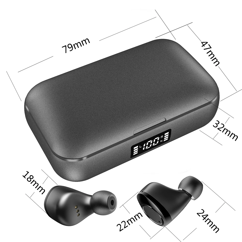 X13 TWS Bluetooth 5,0, наушники, стерео гарнитура, беспроводные наушники, IPX7, водонепроницаемые наушники, 3500 мА/ч, зарядная коробка, Smart touch