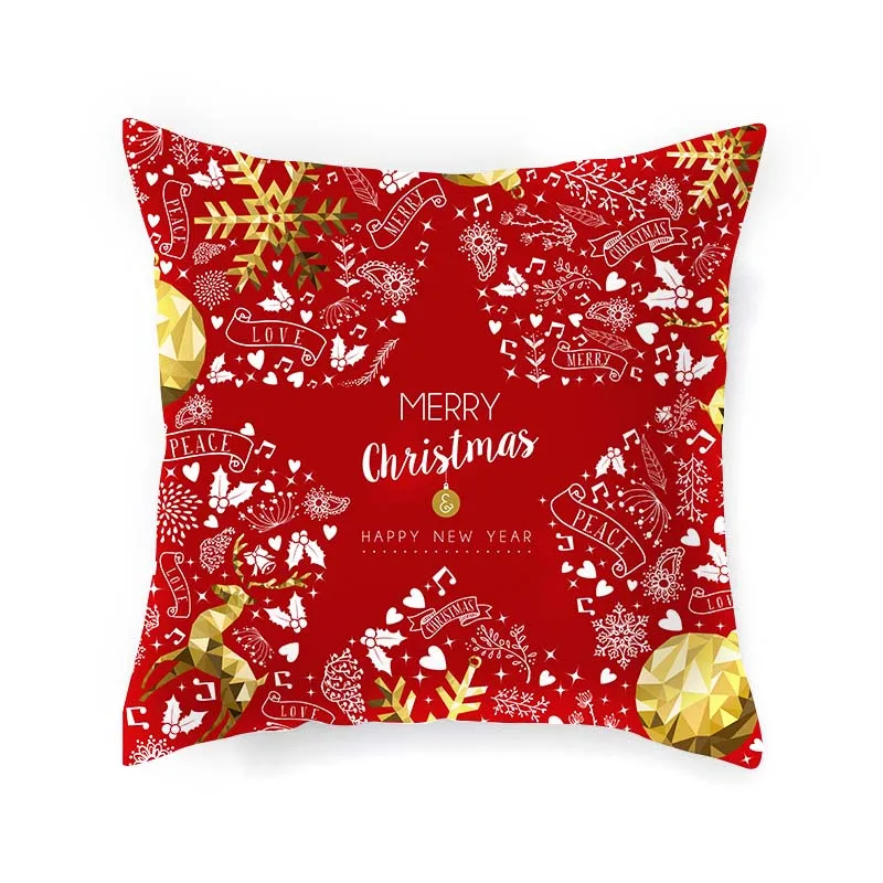 Счастливого Рождества квадратная Подушка Чехол Санта Декоративная Наволочка на