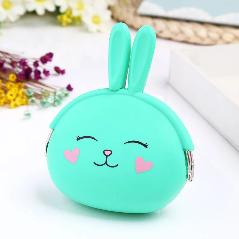 

NEW Fashion Coin Purse Lovely Kawaii Cartoon Rabbit Pouch Women Girls Small Wallet Soft Silicone Bluetooth earphone Bag Gift #YT