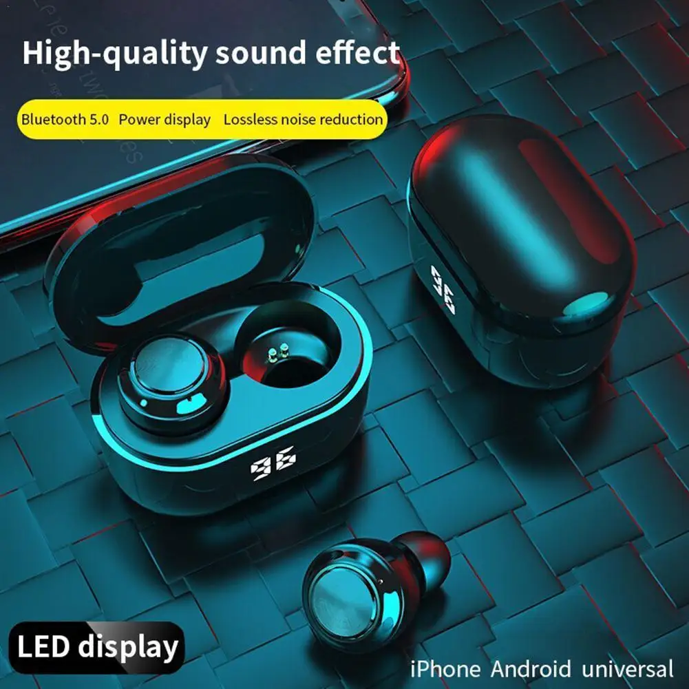 

A6TWS Mini Sports Bluetooth Headset 5.0 Hi-Fi Stereo Headset With Digital Charging Box