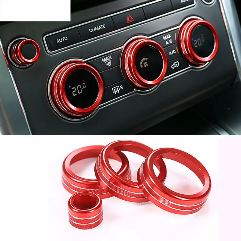

For Range Rover Sport Vogue 2014-2017 Red Air Conditioning Knob Ring Trim