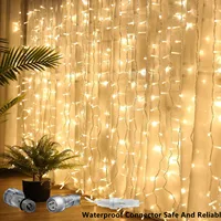 Bedroom Curtains Christmas Ornaments For The House Led Light Garlands Festoon Fairy Icicle Curtain Lights 3M*1/2M Plug Operated