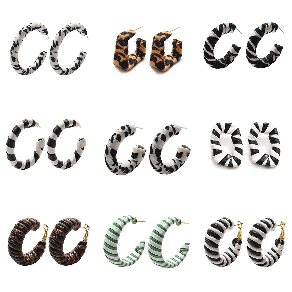 Женские акриловые серьги-кольца с леопардовым принтом в Корейском стиле - купить