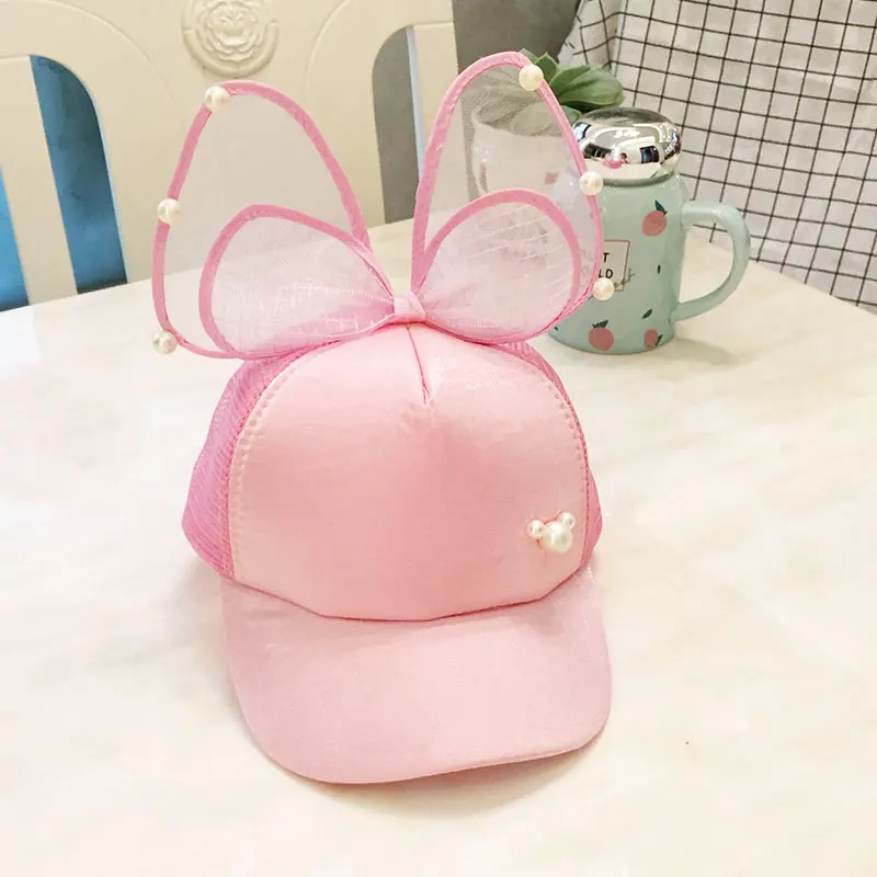 Шляпа от солнца детская сетчатая дышащая с бантом и бабочкой | Спорт развлечения