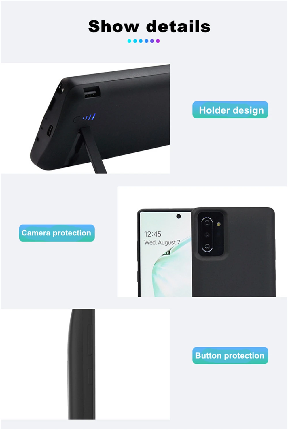 6000 мАч ультра тонкий резервный внешний аккумулятор чехол s для samsung Note 10 чехол для внешнего аккумулятора чехол s для samsung Galaxy Note 10 Plus