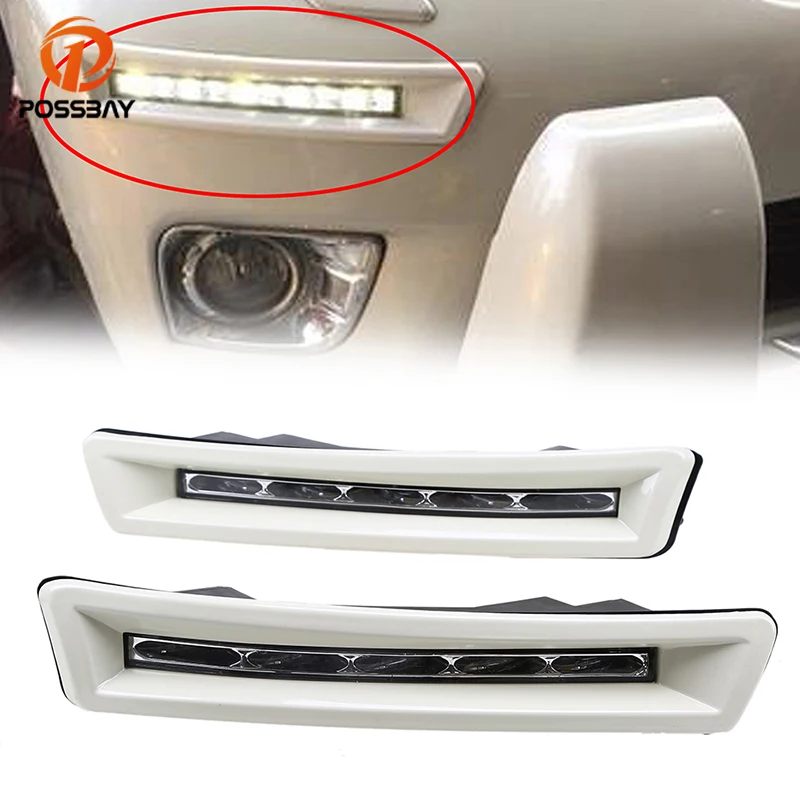 Автомобильные светодиодсветодиодный дневные ходовые огни POSSBAY 12 В для Toyota Prado J150