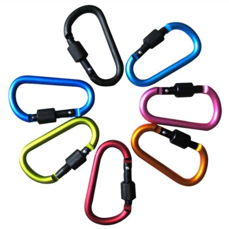 

Outdoor Climbing Aluminium Alloy D Shape Buckle Carabiner Survial Backpack hook Bottle Buckle Keychain Climbing Accessories