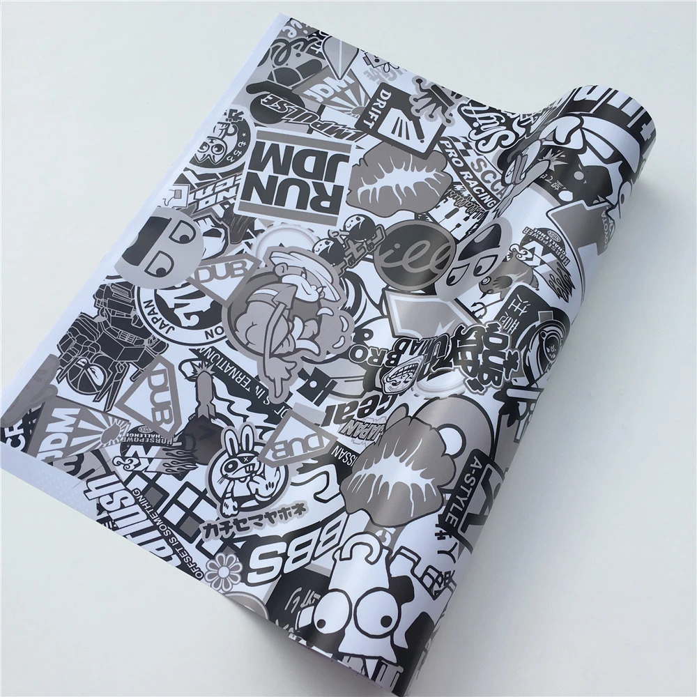 HD печать черно белая наклейка граффити бомба виниловые Мультяшные клейкие