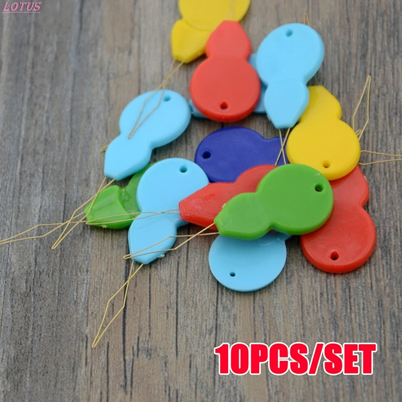 

10PCS Plastic Threader Cross Stitch Sliver Bow Wire Needles Multicolor Insertion Tools Sewing Machine DIY Craft Accessories G