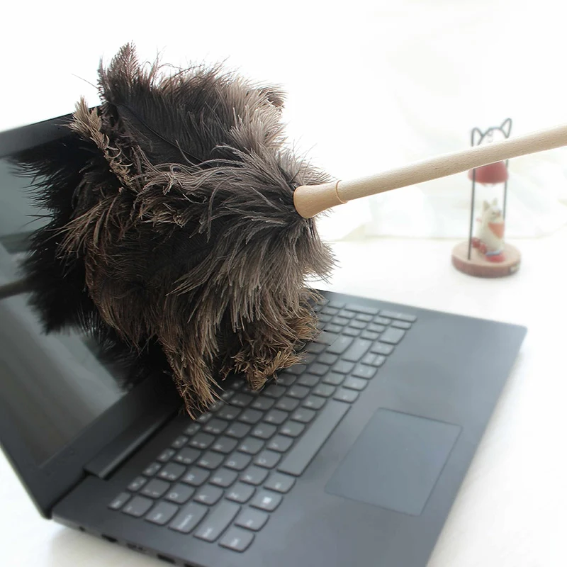 Антистатические натуральные страусиные перья мех Пыльник Чистящая Щетка