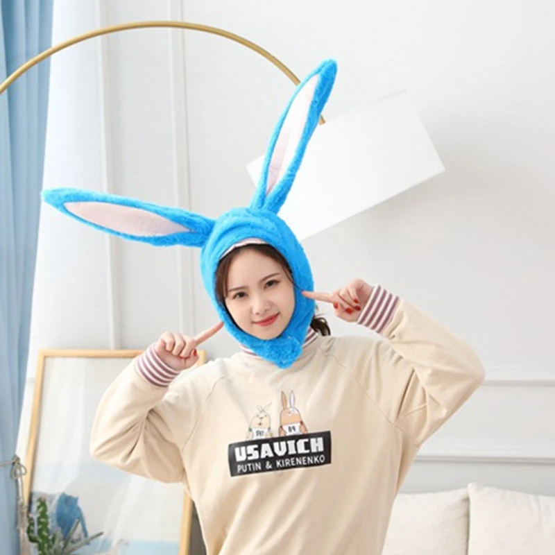 

Funny Plush Bunny Ears Hood Hat Rabbit Eastern Cosplay Costume Headwear Props