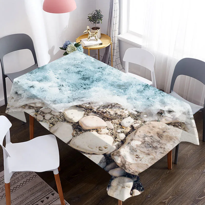 Пользовательская 3D скатерть с морским узором водонепроницаемая ткань Оксфорд