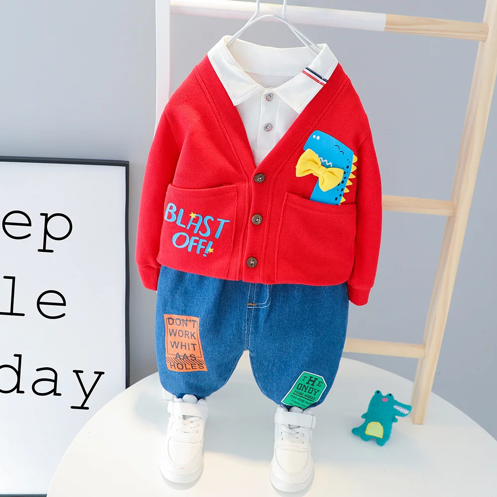 2020 детская одежда Костюм для маленьких мальчиков Кардиган Спортивный костюм