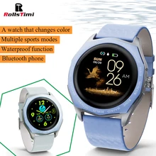 Rollstimi Smart Watch Mens Lady Fashion Sports Color Changing Smart Bracelet Waterproof Fitness Bluetooth Phone for Android SOS