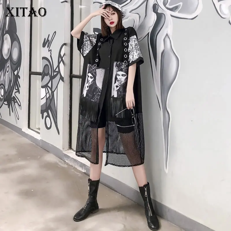 Женская ажурная блузка XITAO элегантная маленькая Повседневная Свободная с
