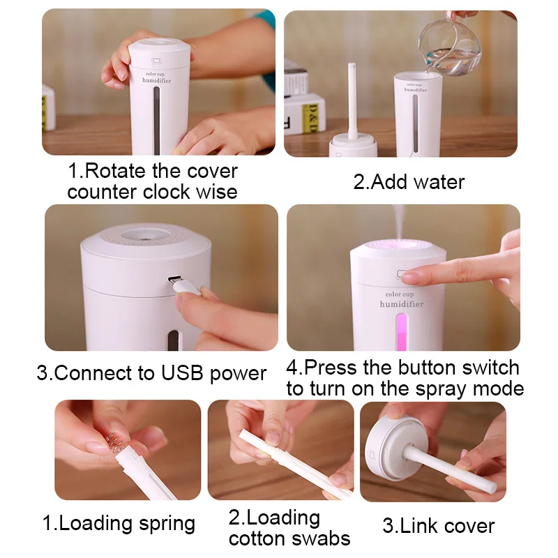 Ультразвуковой увлажнитель воздуха диффузор эфирного масла с 7 цветными