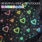 Лазер для дизайна ногтей Сердце Звезда полые красочные блестящие любовь градиентные наклейки самоклеящиеся слайдеры обертывания маникюрные украшения