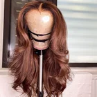 Темно-коричневый Цвет длинные брюки для девочек мягкая объемная волна бесклеевой Синтетические волосы на кружеве синтетический парик с детскими волосами для черных Для женщин Косплэй парик парики на каждый день