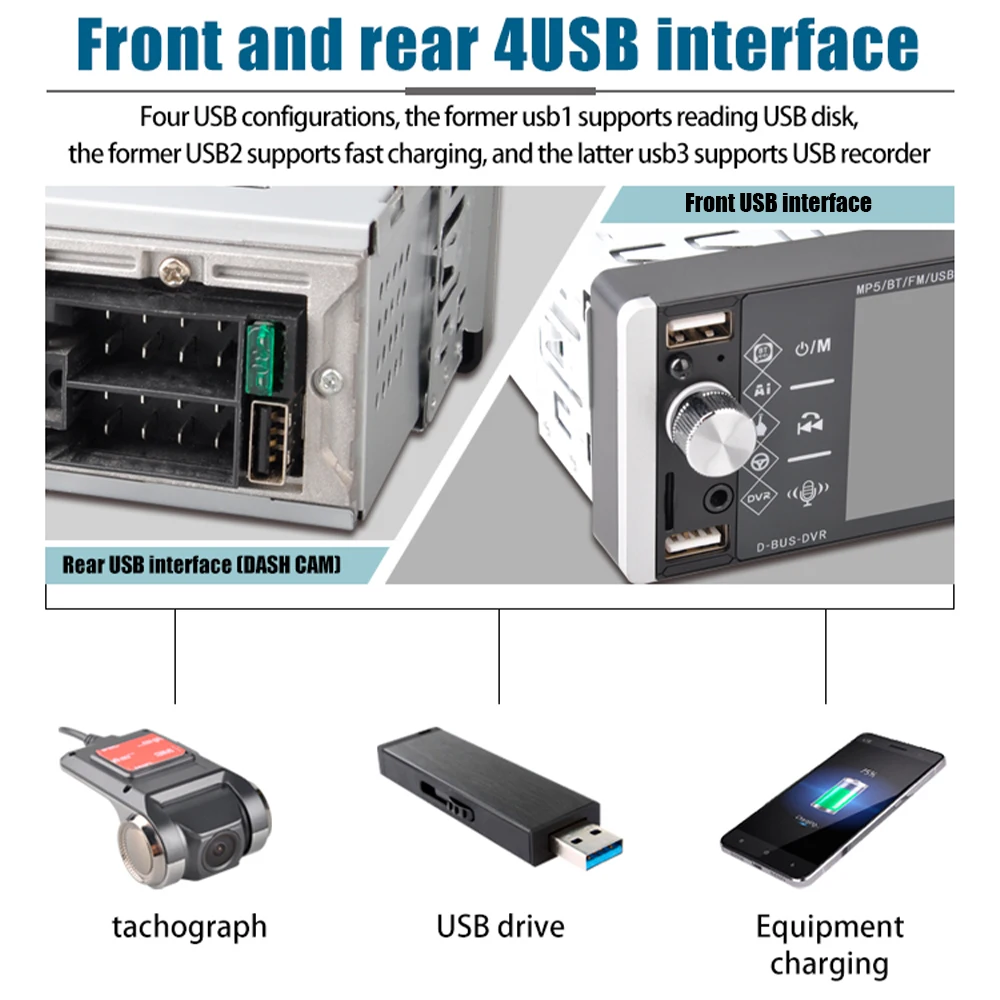 Универсальный автомобильный аудиоплеер Podofo 1 Din 5188 дюйма RDS зеркальная ссылка для