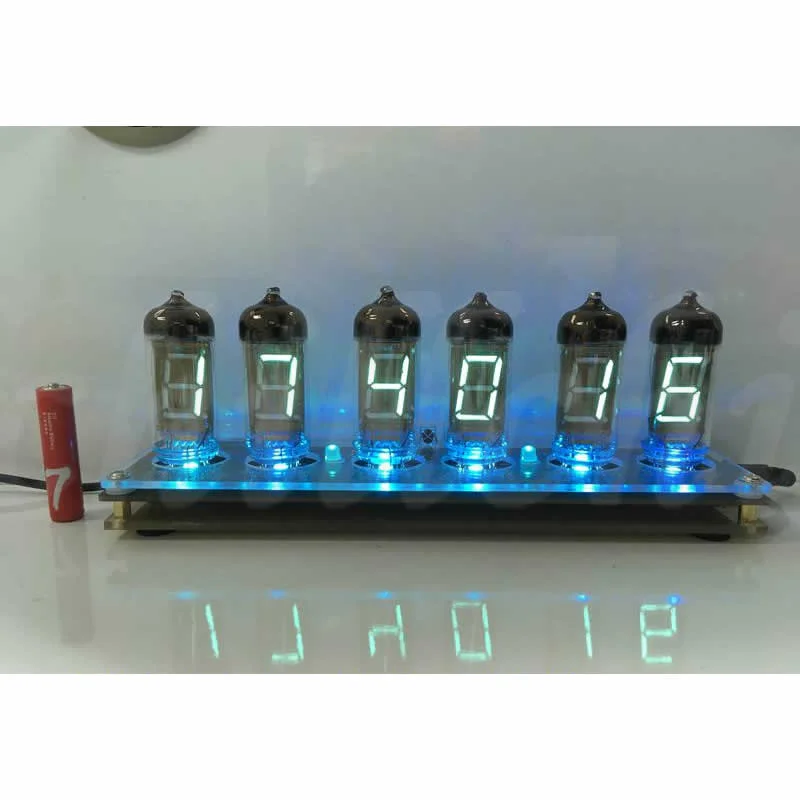 Флуоресцентные трубчатые часы с шестью флуоресцентными трубками (не светящаяся