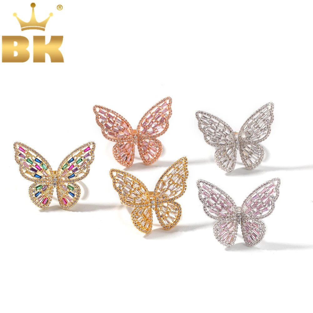 Кольца BLING KING в стиле хип хоп с изменяемым размером бабочки для мужчин и женщин