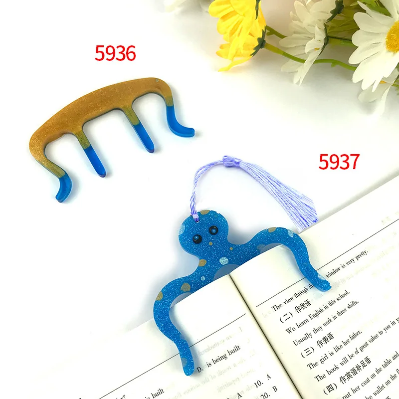 Octopus Book Clip Crystal Epoxy Resin Mold Music Score Bookmark Hand Silicone | Украшения и аксессуары