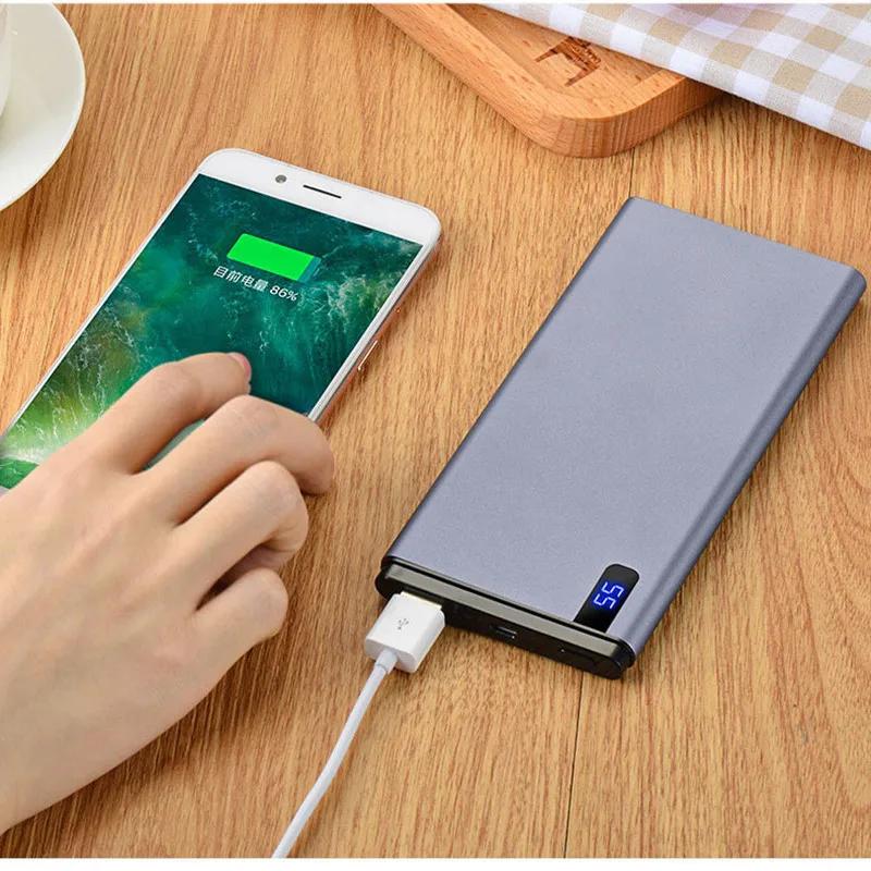 

Power Bank 10000mAh Digital Display Ultra-thin Portable Power Bank Mobile Phone External Battery Charger for XiaomiHuawei iPhone