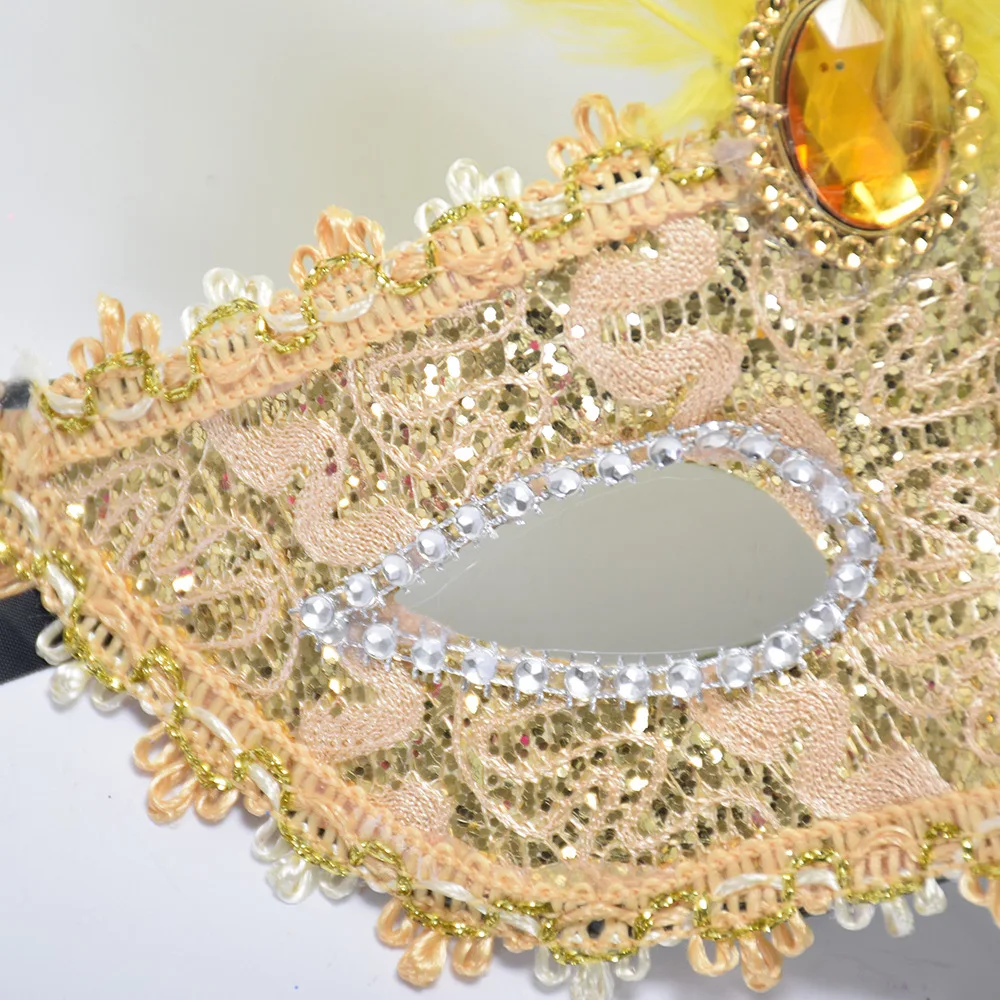 

Masquerade Feather Sexy Venetian Mask Women For Half Face Multi Color Princess Hallowmas Masks Decor