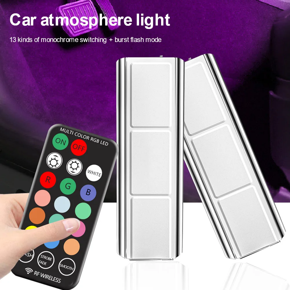 

Car Interior Light RGB LED Light Wireless Remote Automotive Car Decorative Lamp Auto Ambient Light Lamp Charging Foot Light CJ