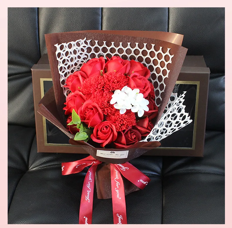 2020 подарок на день Святого Валентина 19 цветов розы искусственное мыло Подарочная