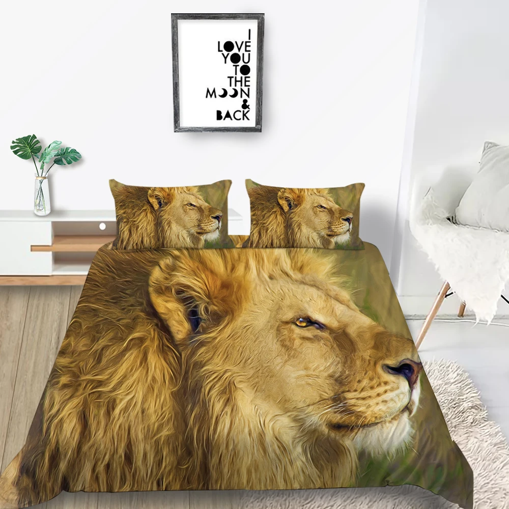 Комплект постельного белья с животными реалистичный мягкий модный 3D рисунком