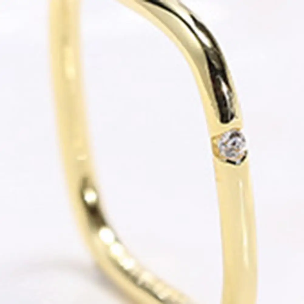 

Ring Square Shape Rhinestone Inlaid Silver Plated Women Ring Jewelry for Party